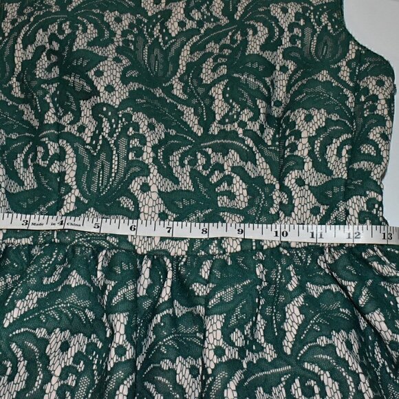 Zara Women Sleeveless Emerald Green Lace Princess Dress Size S - Picture 10 of 16